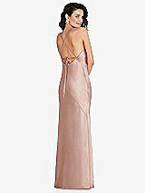 Rear View Thumbnail - Toasted Sugar V-Neck Convertible Strap Bias Slip Dress with Front Slit