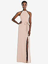 Rear View Thumbnail - Cameo Halter Criss Cross Cutout Back Maxi Dress