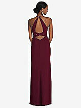 Front View Thumbnail - Cabernet Halter Criss Cross Cutout Back Maxi Dress