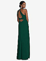 Alt View 1 Thumbnail - Hunter Green Halter Criss Cross Cutout Back Maxi Dress