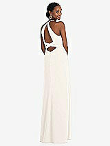 Alt View 1 Thumbnail - Ivory Halter Criss Cross Cutout Back Maxi Dress