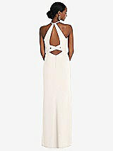 Front View Thumbnail - Ivory Halter Criss Cross Cutout Back Maxi Dress