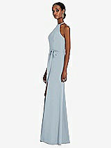 Side View Thumbnail - Mist Halter Criss Cross Cutout Back Maxi Dress