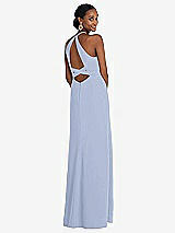 Alt View 1 Thumbnail - Sky Blue Halter Criss Cross Cutout Back Maxi Dress