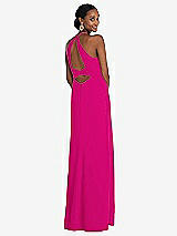 Alt View 1 Thumbnail - Think Pink Halter Criss Cross Cutout Back Maxi Dress