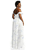 Alt View 3 Thumbnail - Bleu Garden Off-the-Shoulder Basque Neck Maxi Dress with Flounce Sleeves