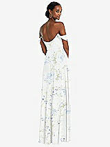 Rear View Thumbnail - Bleu Garden Off-the-Shoulder Basque Neck Maxi Dress with Flounce Sleeves