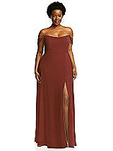 Alt View 1 Thumbnail - Auburn Moon Off-the-Shoulder Basque Neck Maxi Dress with Flounce Sleeves