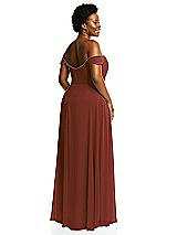 Alt View 3 Thumbnail - Auburn Moon Off-the-Shoulder Basque Neck Maxi Dress with Flounce Sleeves