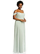 Alt View 2 Thumbnail - French Blue Off-the-Shoulder Basque Neck Maxi Dress with Flounce Sleeves