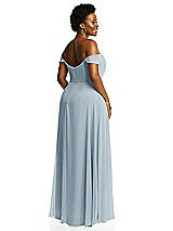 Alt View 3 Thumbnail - Mist Off-the-Shoulder Basque Neck Maxi Dress with Flounce Sleeves