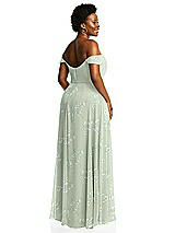 Alt View 3 Thumbnail - Vintage Primrose Sage Off-the-Shoulder Basque Neck Maxi Dress with Flounce Sleeves