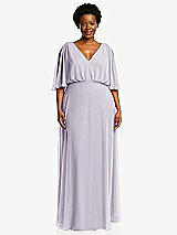 Front View Thumbnail - Moondance V-Neck Split Sleeve Blouson Bodice Maxi Dress