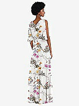 Alt View 3 Thumbnail - Butterfly Botanica Ivory V-Neck Split Sleeve Blouson Bodice Maxi Dress