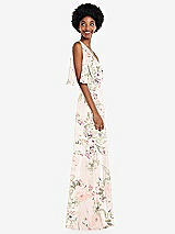 Alt View 2 Thumbnail - Blush Garden V-Neck Split Sleeve Blouson Bodice Maxi Dress