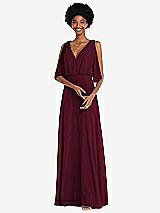 Alt View 1 Thumbnail - Cabernet V-Neck Split Sleeve Blouson Bodice Maxi Dress