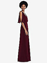 Alt View 2 Thumbnail - Cabernet V-Neck Split Sleeve Blouson Bodice Maxi Dress