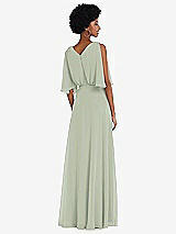 Alt View 3 Thumbnail - Celadon V-Neck Split Sleeve Blouson Bodice Maxi Dress