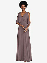 Alt View 1 Thumbnail - French Truffle V-Neck Split Sleeve Blouson Bodice Maxi Dress