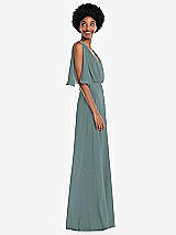 Alt View 2 Thumbnail - Icelandic V-Neck Split Sleeve Blouson Bodice Maxi Dress