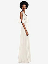 Alt View 2 Thumbnail - Ivory V-Neck Split Sleeve Blouson Bodice Maxi Dress