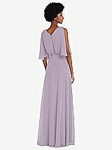 Alt View 3 Thumbnail - Lilac Haze V-Neck Split Sleeve Blouson Bodice Maxi Dress