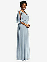 Side View Thumbnail - Mist V-Neck Split Sleeve Blouson Bodice Maxi Dress