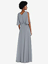 Alt View 3 Thumbnail - Platinum V-Neck Split Sleeve Blouson Bodice Maxi Dress