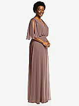 Side View Thumbnail - Sienna V-Neck Split Sleeve Blouson Bodice Maxi Dress