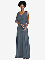 Alt View 1 Thumbnail - Silverstone V-Neck Split Sleeve Blouson Bodice Maxi Dress