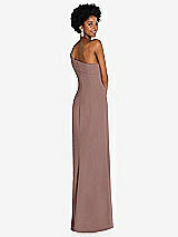 Rear View Thumbnail - Sienna Asymmetrical Off-the-Shoulder Cuff Trumpet Gown With Front Slit