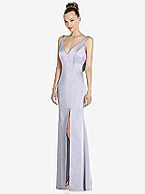 Alt View 1 Thumbnail - Silver Dove Draped Cowl-Back Princess Line Dress with Front Slit