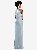 Rear View Thumbnail - Mist Jewel Neck Sleeveless Maxi Dress with Bias Skirt