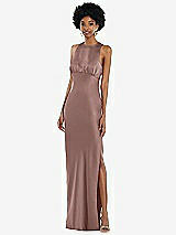 Front View Thumbnail - Sienna Jewel Neck Sleeveless Maxi Dress with Bias Skirt