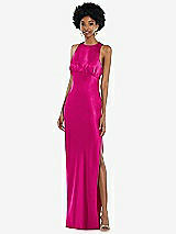 Front View Thumbnail - Think Pink Jewel Neck Sleeveless Maxi Dress with Bias Skirt