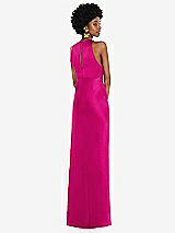 Rear View Thumbnail - Think Pink Jewel Neck Sleeveless Maxi Dress with Bias Skirt