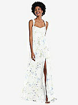 Front View Thumbnail - Bleu Garden Contoured Wide Strap Sweetheart Maxi Dress