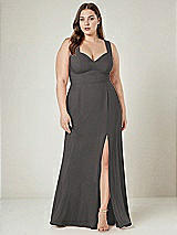 Alt View 1 Thumbnail - Caviar Gray Contoured Wide Strap Sweetheart Maxi Dress