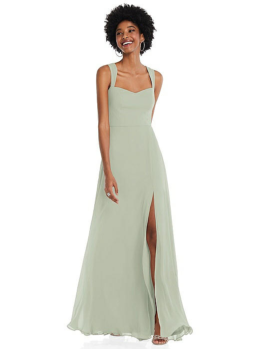 Contoured Wide Strap Sweetheart Maxi Dress