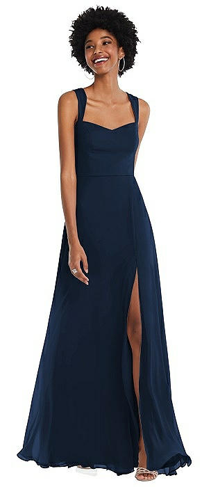 Contoured Wide Strap Sweetheart Maxi Dress