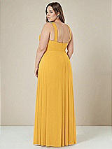 Alt View 2 Thumbnail - NYC Yellow Contoured Wide Strap Sweetheart Maxi Dress