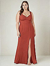 Alt View 1 Thumbnail - Amber Sunset Contoured Wide Strap Sweetheart Maxi Dress