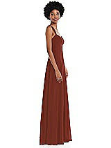 Side View Thumbnail - Auburn Moon Contoured Wide Strap Sweetheart Maxi Dress