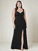 Alt View 1 Thumbnail - Black Contoured Wide Strap Sweetheart Maxi Dress