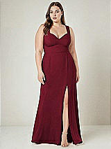 Alt View 1 Thumbnail - Burgundy Contoured Wide Strap Sweetheart Maxi Dress