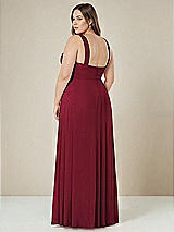 Alt View 2 Thumbnail - Burgundy Contoured Wide Strap Sweetheart Maxi Dress