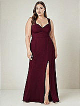 Alt View 1 Thumbnail - Cabernet Contoured Wide Strap Sweetheart Maxi Dress