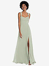 Front View Thumbnail - Celadon Contoured Wide Strap Sweetheart Maxi Dress