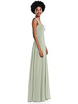 Side View Thumbnail - Celadon Contoured Wide Strap Sweetheart Maxi Dress