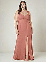 Alt View 1 Thumbnail - Desert Rose Contoured Wide Strap Sweetheart Maxi Dress